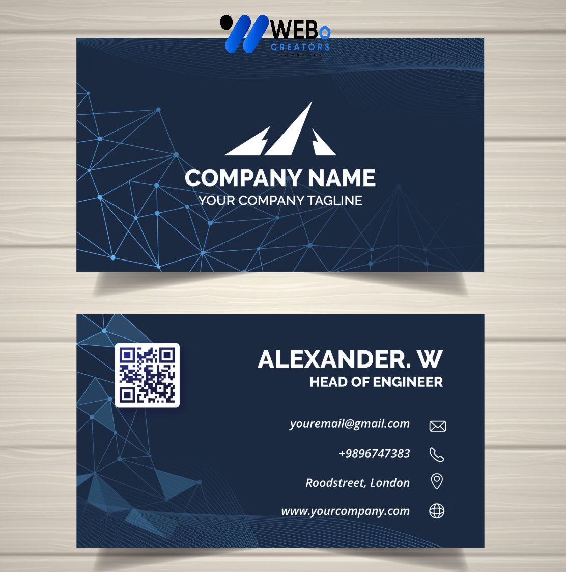 Elegant Professional Business card design with golden stripes Agency in Indiana